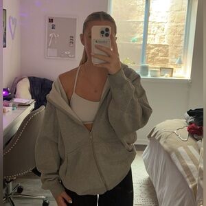 Brandy Melville grey zip up large